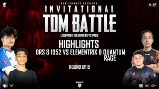 DRSxKILLER & 1952Junayet vs ExMrHyozu & qrSpark | FULL TDM HIGHLIGHTS | Round 16 | DEATHMATCH GAMING