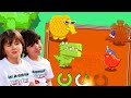 Dani y Evan hacen combates en CRAZY DINO PARK !! Juegos IOS y Android para niños