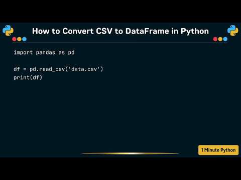How to Convert CSV to DataFrame in Python