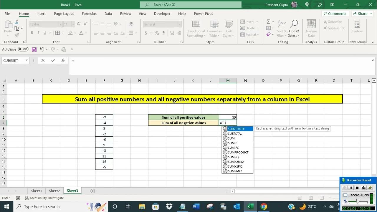 sum-all-positive-numbers-and-all-negative-numbers-separately-from-a