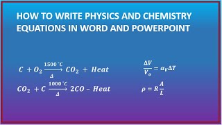 How to write Physics and Chemistry Equations in Word and PowerPoint screenshot 2