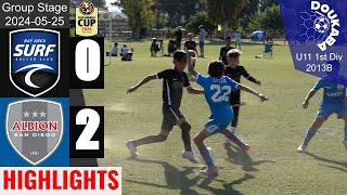 Bay Area Surf 13B Pre-MLS 0-2 Albion San Diego B13 EA | Club America Cup U11 1st Div | 2024-05-25|HL