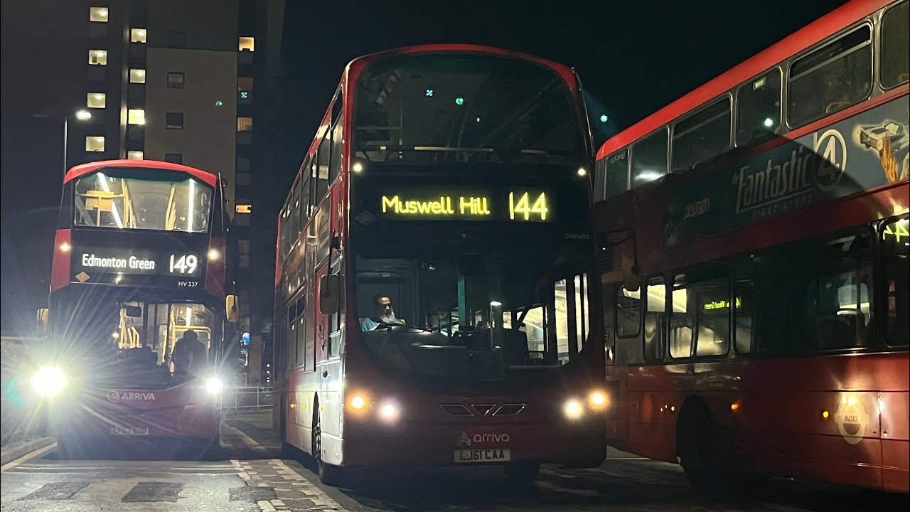 Full Route Visual. Route 144: Muswell Hill - Edmonton Green | Gemini 2 DW485 LJ61 CAA