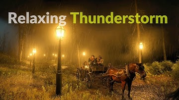 3-Hour Thunderstorm Horse Carriage Ride | Red Dead Redemption 2 | RDR2 ASMR | Arthur Morgan