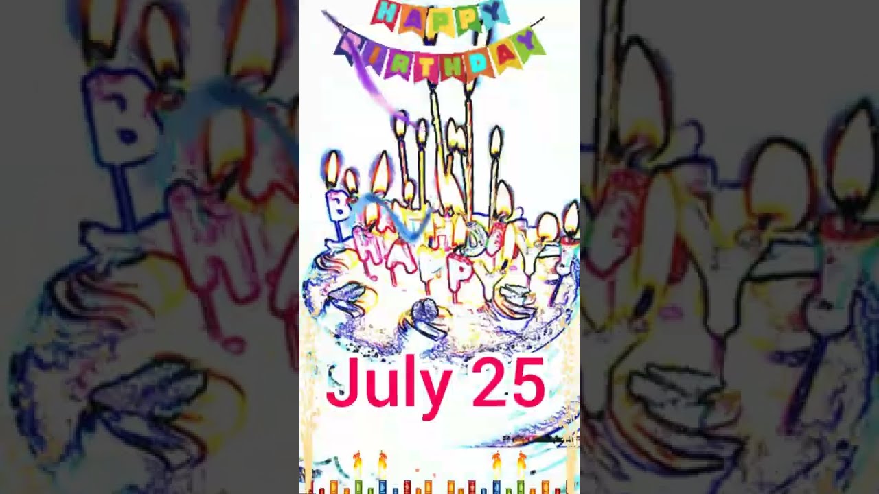 25 July   HBD  Happy Birthday Status  Birthday Song  Birthday Wishes  Birthday Card1