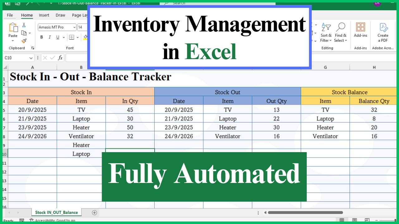 Inventory Management System | How to Track Stock IN, OUT, and BALANCE ...