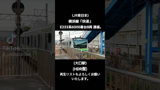 (JR東日本)横浜線「快速」E233系6000番台8両 通過｡(大口駅)(HDR盤)