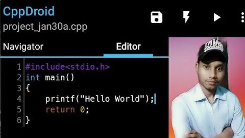 Hello World program in c language ||c programs by mobile from cpp droid||@rahul tech tube