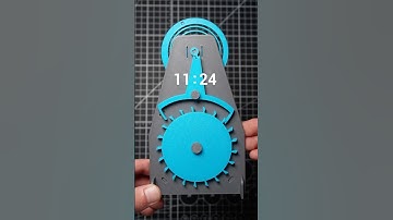 3D printed clock mechanism ticking with spring motor