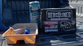 Hurculiner DIY Spray on (roll on) Bed liner kit install #tutorial #chevroletcolorado