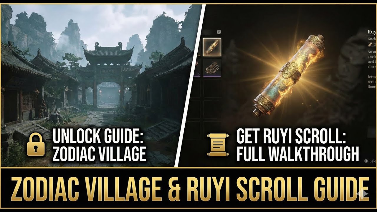 How to unlock Zodiac Village and get Ruyi Scroll full | | Black Myth: Wukong