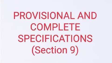 Provisional and Complete specification (Section 9)