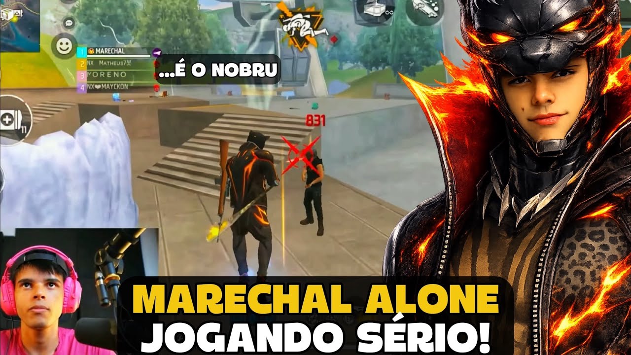 MARECHAL JOGOU SERIO NA RANK E LIMPOU O MAPA! FREE FIRE - MARECHAL HIGHLIGHTS
