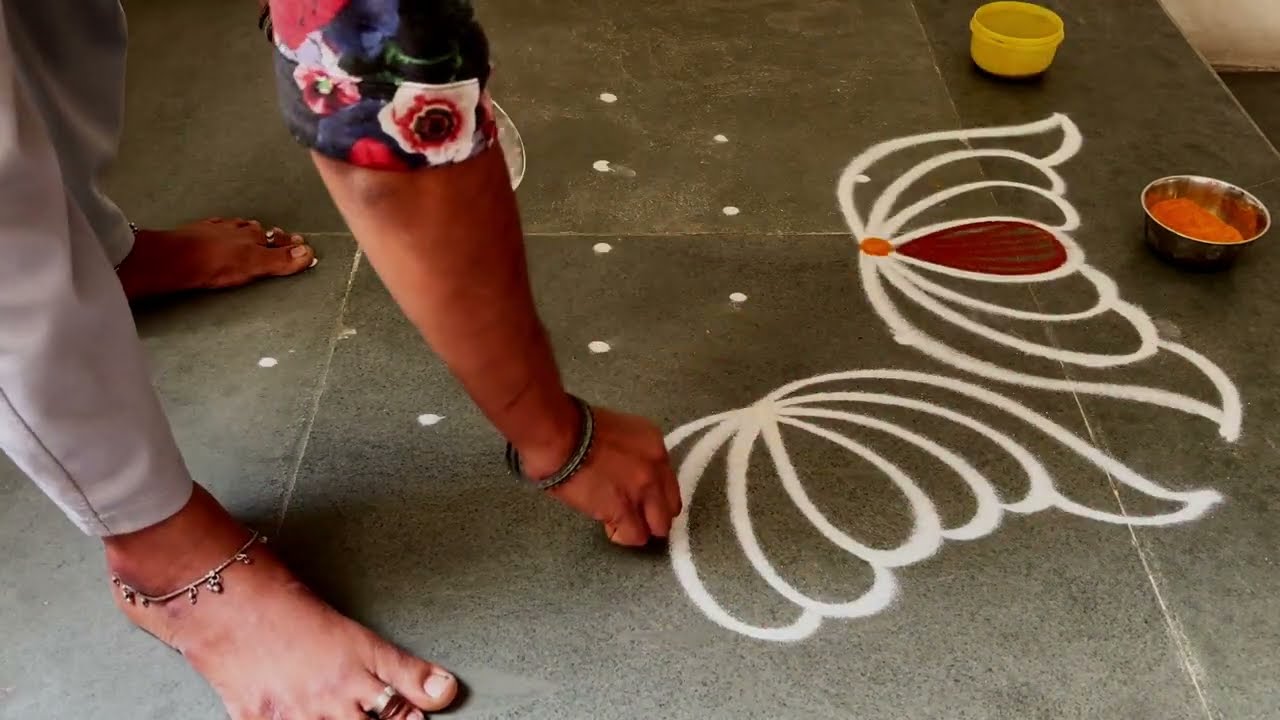 Easy kolam designs| Simple muggulu designs| easy rangoli designs| Beginners kolam