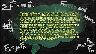 Physics Problem - Force and the Laws of Motion - Friction Forces - Traffic Court