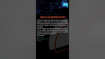 What is an integer in PHP?