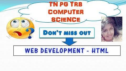 PG TRB Computer Science Web Development - HTML