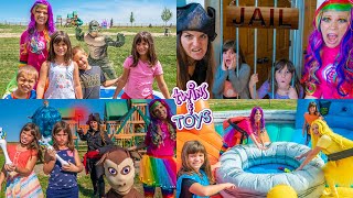 Princess Lollipop make believe play with Kate and Lilly, Pirate Witch, Princess Sunshine and More!