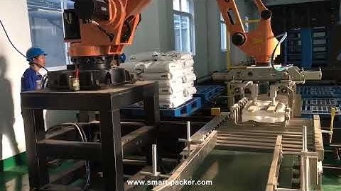 Heavy loading capacity robot hand big bag powder bag palletizing machine palletizier