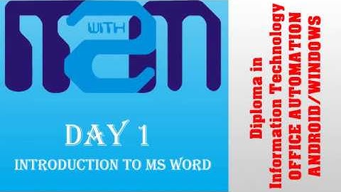 DIT 3 Months Course Day 01 | Office Automation | MS Word in Windows and Android in Urdu/Hindi