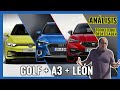 VW Golf, Audi A3 y Seat Léon ** Análisis, ¿son todos iguales?