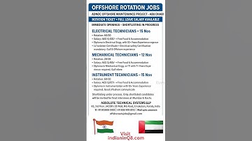 🚨 ADNOC Offshore Jobs | Rotation + Free Food & Stay | Electrical, Mechanical, Instrument Roles