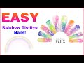 Rainbow Tie-Dye/Marble Nails | EASY!!