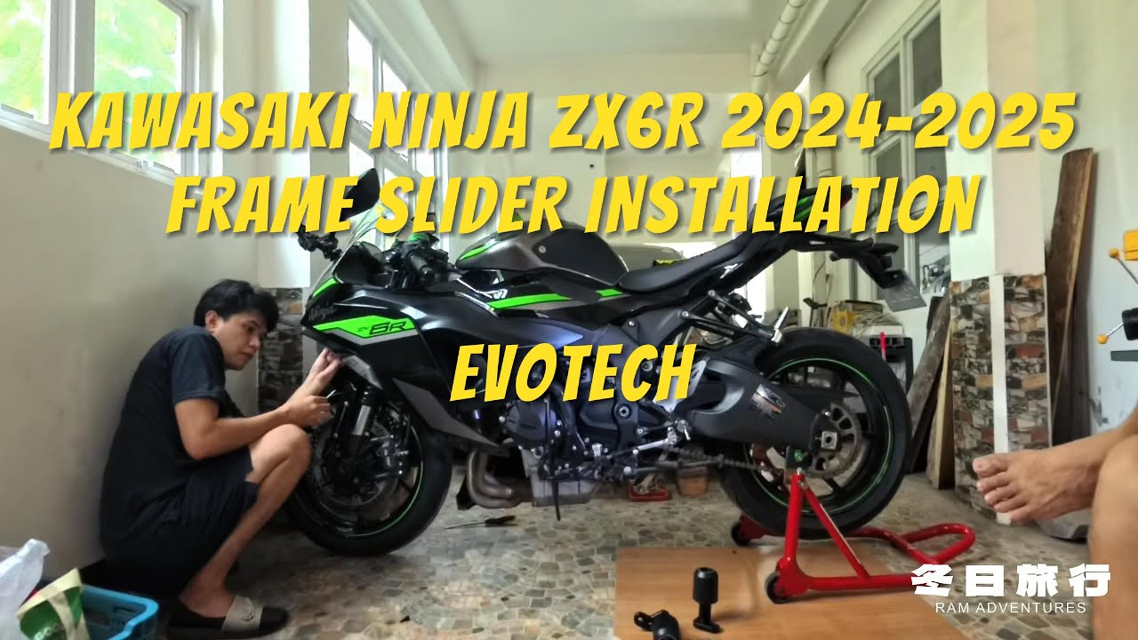 [4K] KAWASAKI NINJA ZX6R 2024 AND 2025 FRAME SLIDERS (EVO TECH) STEP BY STEP GUIDE INSTALLATION