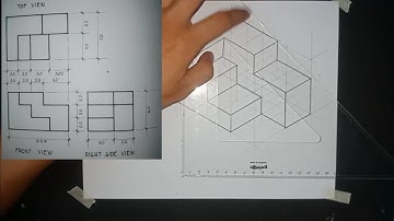 ORTHOGRAPHIC PROJECTION CONVERT TO ISOMETRIC DRAWING (EXAMPLE #11)