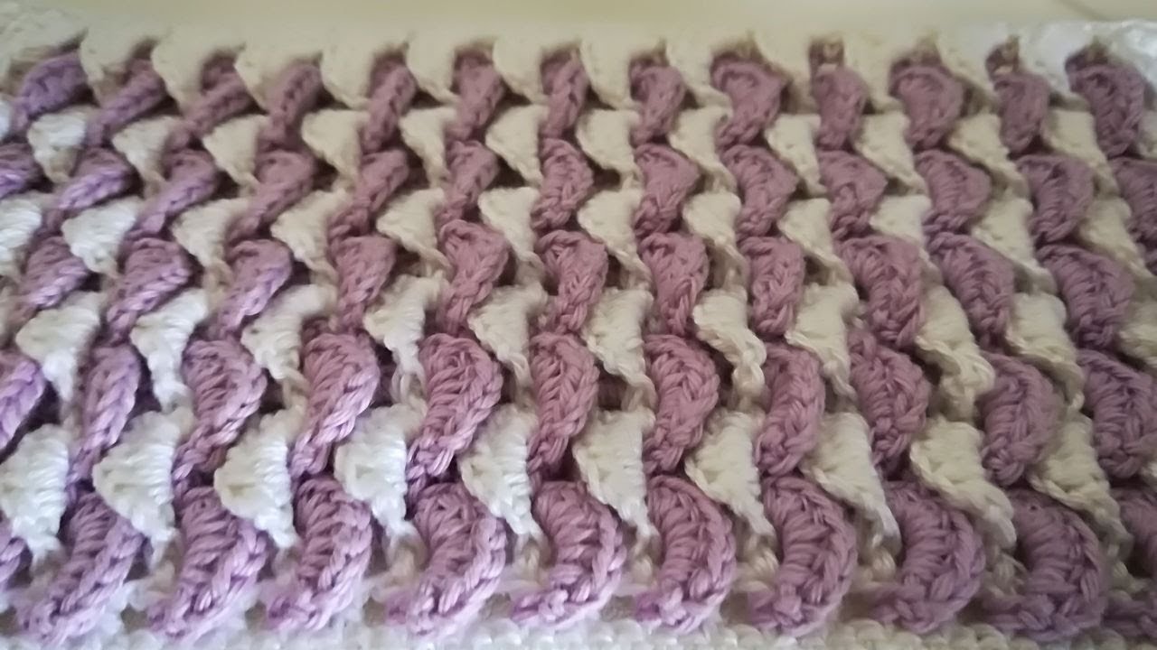 Crochet easy 3D pattern - Just 2 rows to repeat - YouTube
