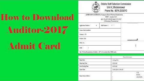 How to download auditor admit card ! ossc auditor 2017 admit card download !