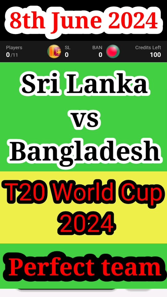 Sri Lanka vs Bangladesh dream11 SL vs BAN dream11 team T20 World
