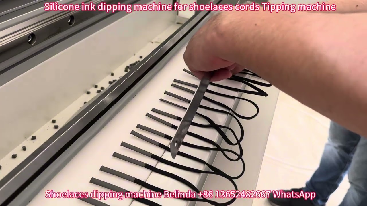 Silicone ink dipping machine for shoelaces cords Tipping machine #tippingmachine
