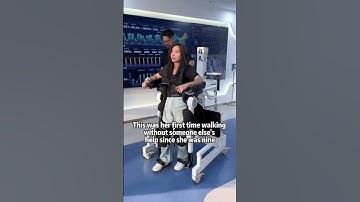 First Walk with Exoskeleton Assistance After Paralysis at Nine #exoskeleton  #wheelchair #disabled