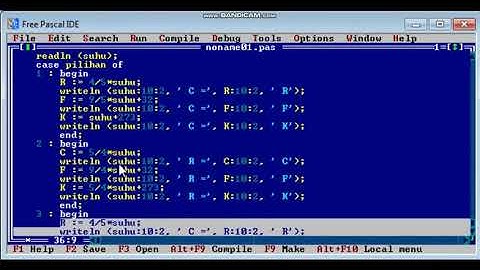 PROGRAM KONVERSI SUHU BAHASA PASCAL