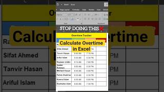 Calculate Overtime in Excel Using MAX Function | Excel Tips &amp; Tricks #excel #spreadsheetmagic