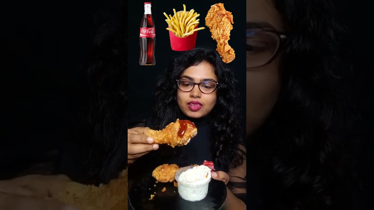 Yummy KFC food emoji eating challenge 😜🍟#asmr #food #shorts