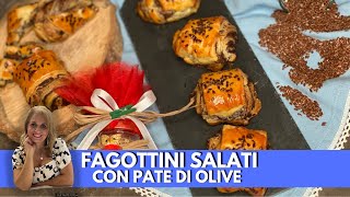 FAGOTTINI SALATI CON PATÉ DI OLIVE /Savory dumplings with olive paté