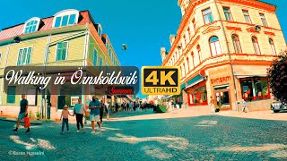 Walking in Örnsköldsvik 2021 4K| A relaxing Walk in Northern of Sweden | Sweden Walk & Summer Vlog