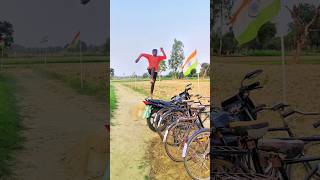 "Cycle ke upar Long Jump 😱🔥 Akshay Kumar style stunt! Kya main paar kar paunga? 💪🚴#video #song #song