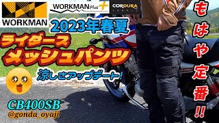 【CB400SB】ワークマンライダースメッシュパンツ2023年春夏モデル！改善ポイント3つ。注意点もあるよ！