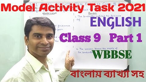 Model Activity Task Task 9 English Part 1 || 2021 @SandipChandraSVHS