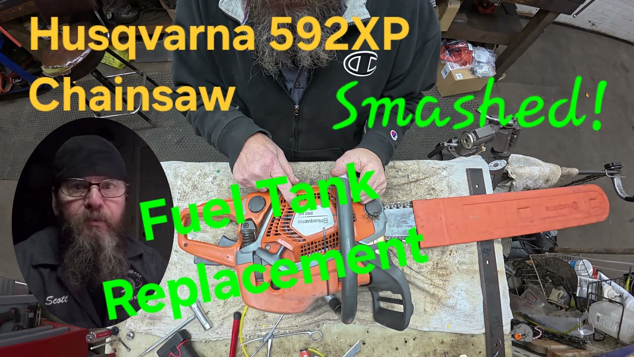 Husqvarna 592XP — РАЗБИТ! Замена топливного бака бензопилы