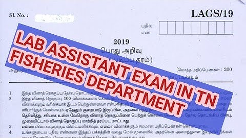Tnpsc previous year question paper from Lab Assistant in Fisheries department