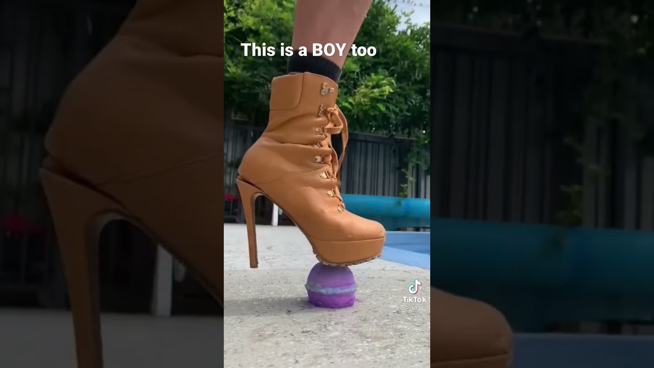 When a boy tries on high heels