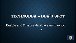Enable and Disable archive log in oracle database