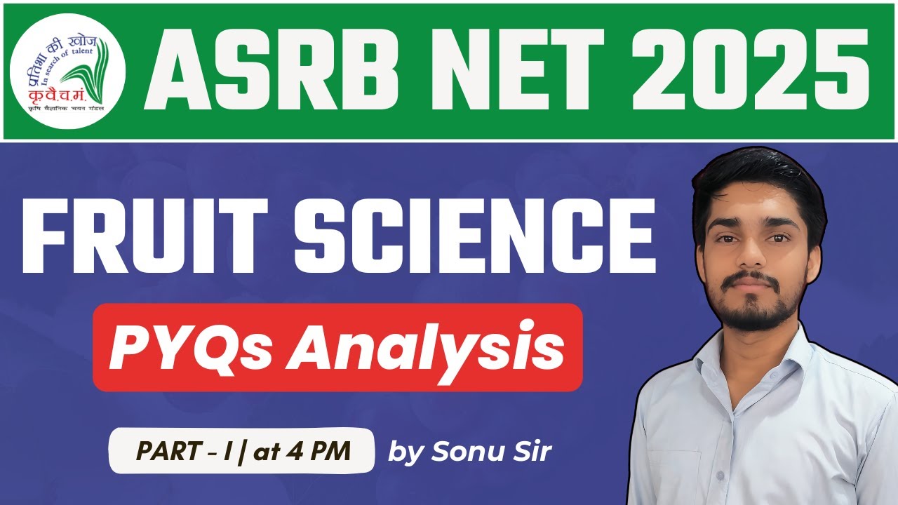 ASRB NET 2025 | ASRB NET Fruit Science | ASRB NET Previous Year Question Paper
