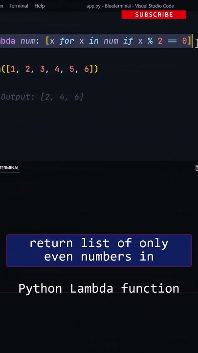 Python Find Even numbers list by using anonymous function. #shorts # ...