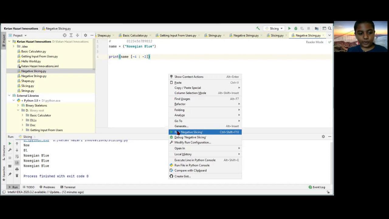 Negative Slicing In Python || Ketan Hazari Innovations - YouTube