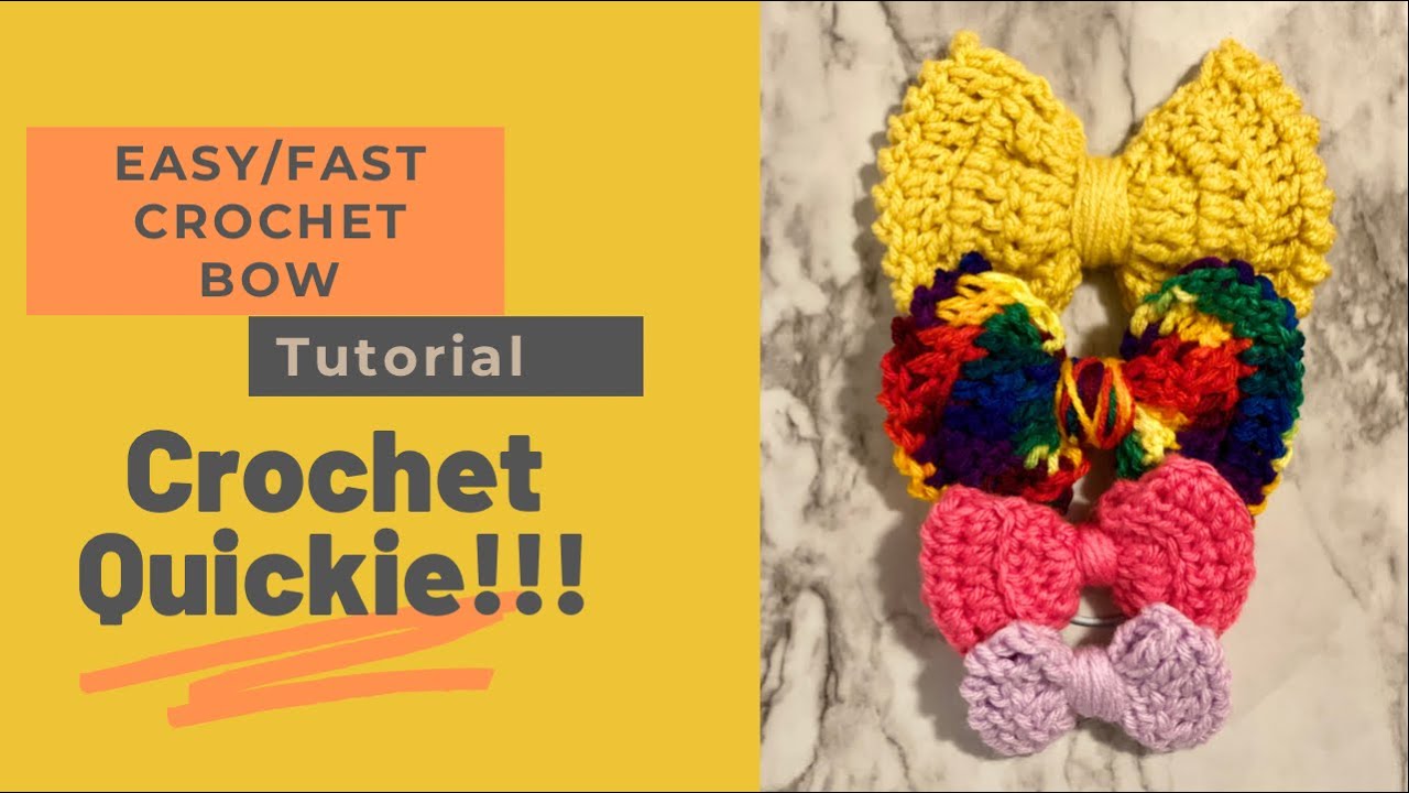 For beginners: Easy/Fast crochet bow tutorial - YouTube